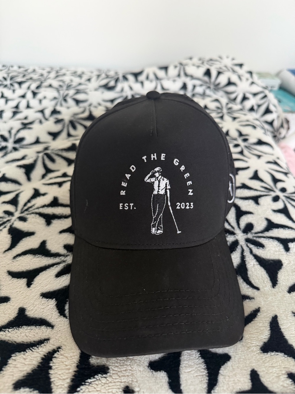 Read The Green Black Golf Cap